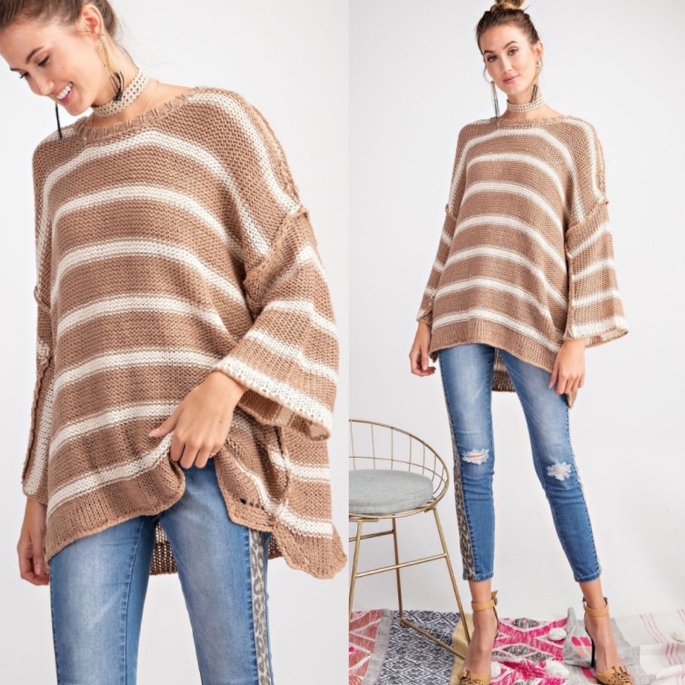 Oversized Stripe Knit Boxy Sweater! - Picture 4 of 16